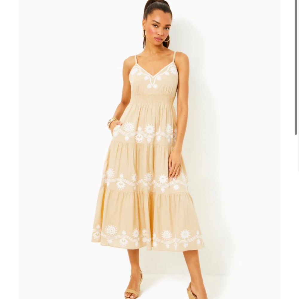 NWT Lilly Pulitzer Aviry Embroidered Midi Dress